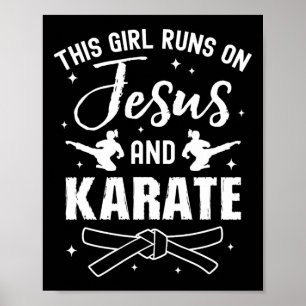 Póster Funny Karate Design Para Chicas Mujeres Karate Mar