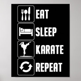 Póster Funny Karate Design Para Hombres Las Mujeres Comen