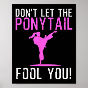 Póster Funny Karate Design Para Mujeres Chicas Karate Kic