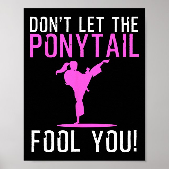 Póster Funny Karate Design Para Mujeres Chicas Karate Kic (Frente)