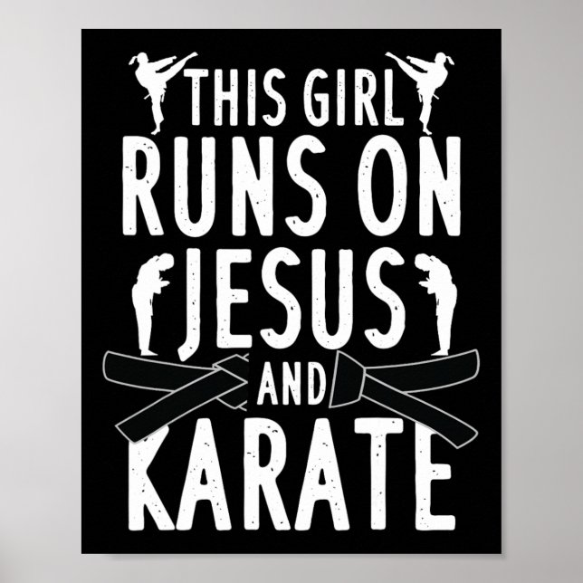 Póster Funny Karate Design Para Mujeres Chicas Karate Mar (Frente)