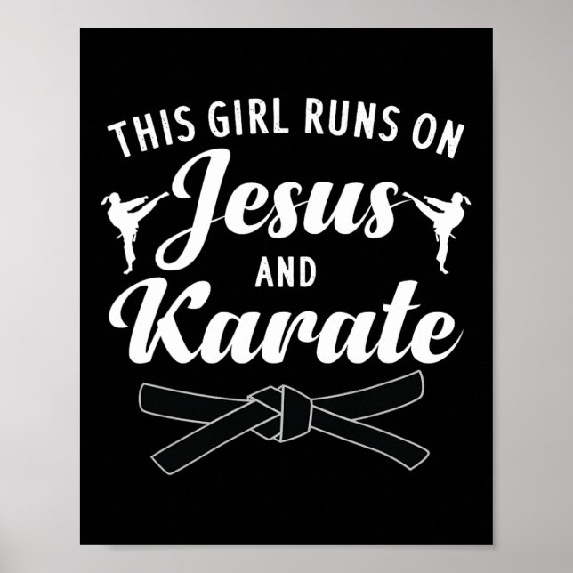 Póster Funny Karate Design Para Mujeres Chicas Karate Mar (Frente)