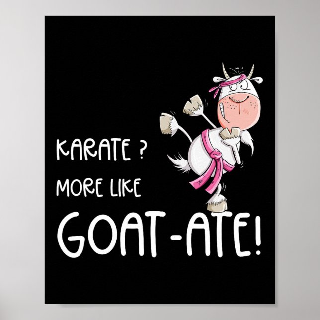 Póster Funny Karate Goat I Karate Pun Martial Arts (Frente)