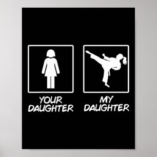 Póster Funny Karate Mom Martial Arts Hija Black Belt
