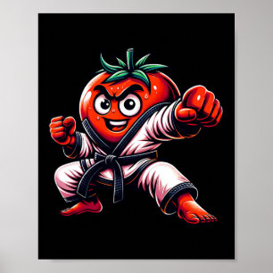 Póster Funny Karate Tomato Design Para Amantes De Las Art