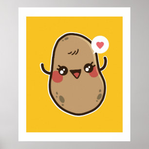 Póster Funny Kawaii Chicas de papa mate regalos de gráfic