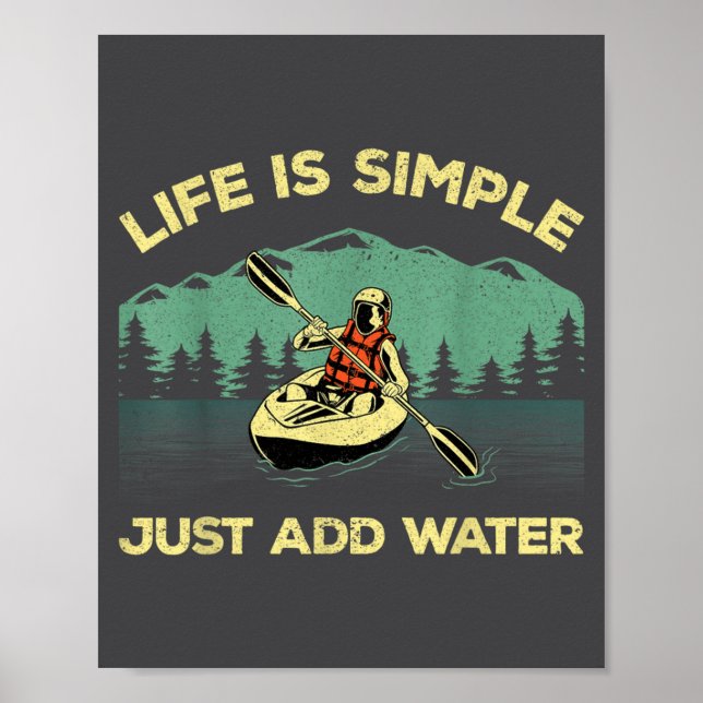 Póster Funny Kayaking Design For Men Women Paddling Canoe (Frente)