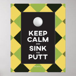 Póster Funny Keep Calm Golf