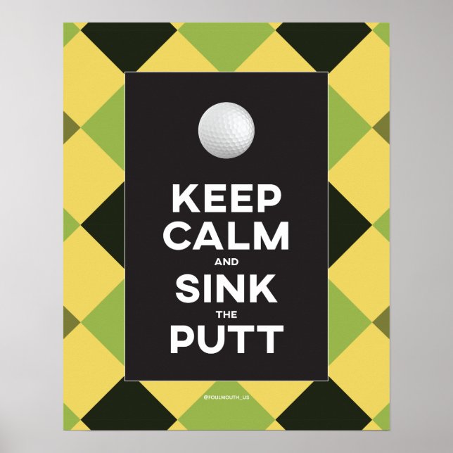 Póster Funny Keep Calm Golf (Frente)