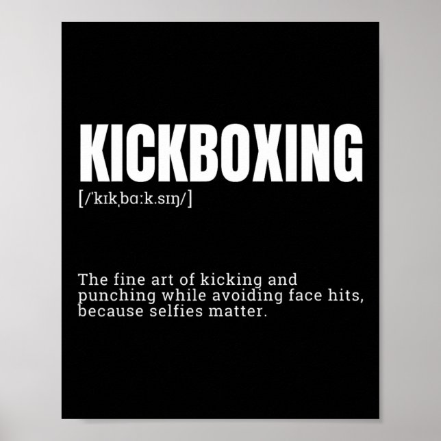 Póster Funny Kickboxing Hobby Quote Definition  (Frente)