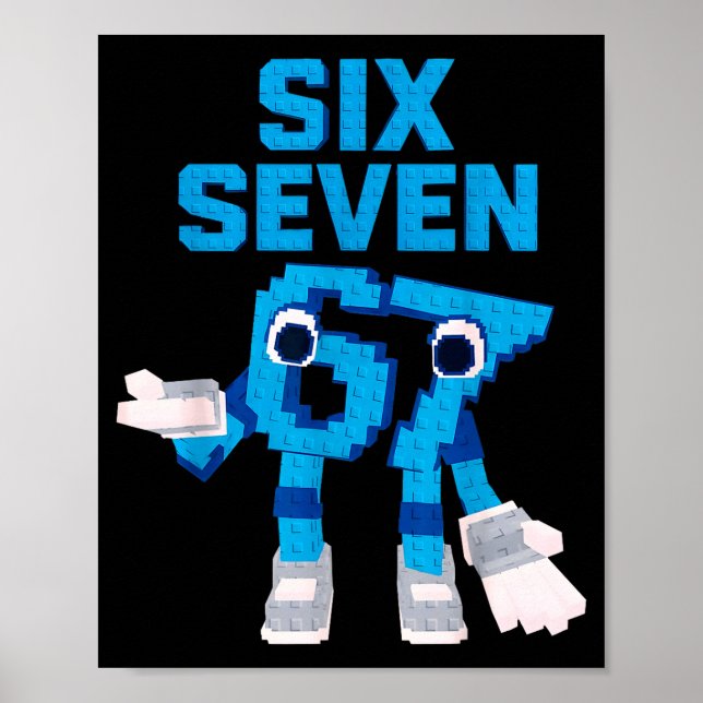 Póster Funny Kid Meme Six Seven 6 7 Italian Brainrot Bruh (Frente)