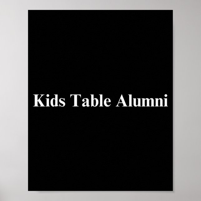 Póster Funny Kids Table Alumni Thanksgiving Novelty Humor (Frente)