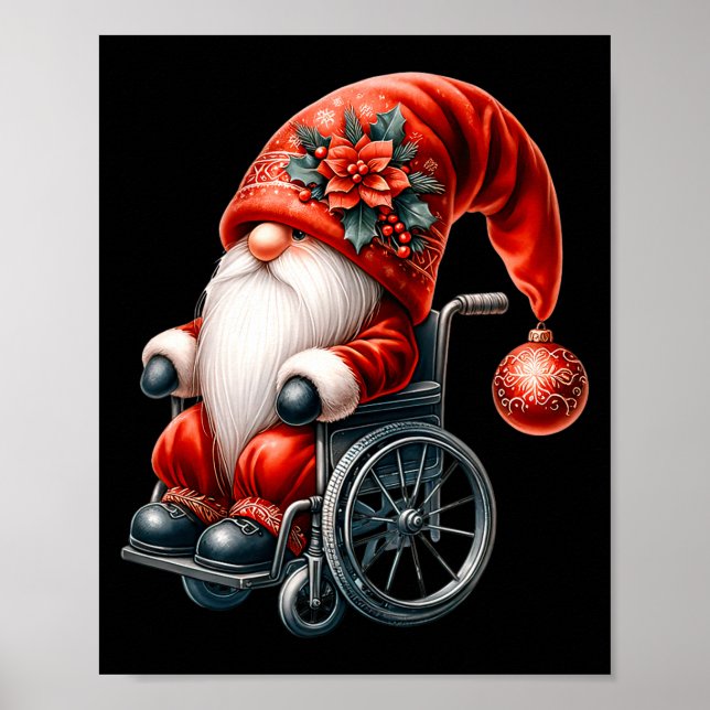 Póster Funny Kids Wheelchair Santa Graphic For Men Christ (Frente)