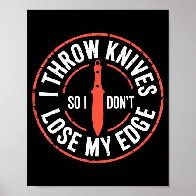 Póster Funny Knife Thrower I Throw Knives  (Frente)