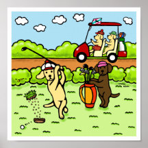 Funny Labrador Golfers Personalizado Yellow Lab