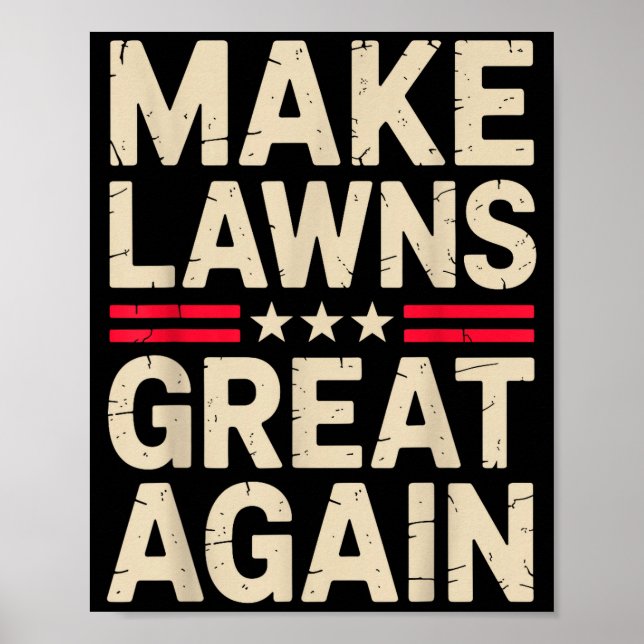 Póster Funny Lawn Mower Art For Men Women Lawn Mowing Lan (Frente)