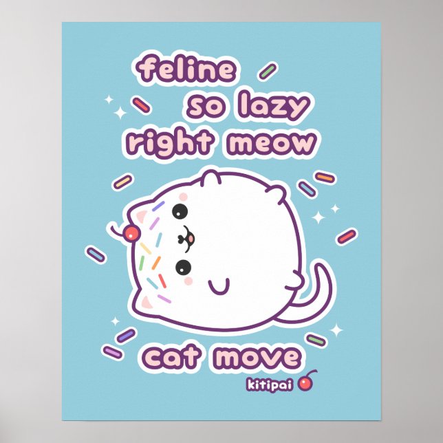 Póster Funny Lazy Cat Pun (Frente)