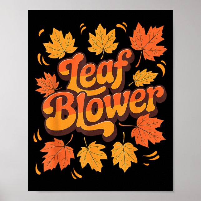 Póster Funny Leaf Blower Fall Costume Couple Halloween Ma (Frente)