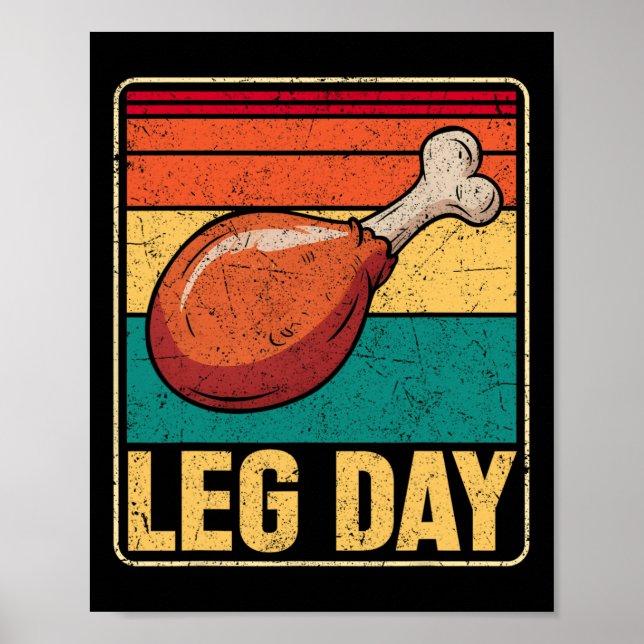 Póster Funny Leg Day Costume Turkey Day Pilgrim Thanksgiv (Frente)