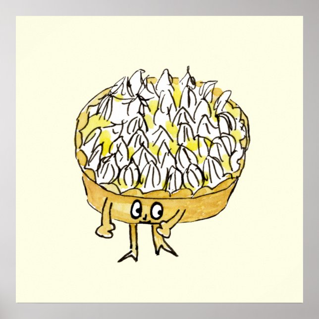 Póster Funny Lemon Meringue Pie Quirky Cute Personalizado (Frente)