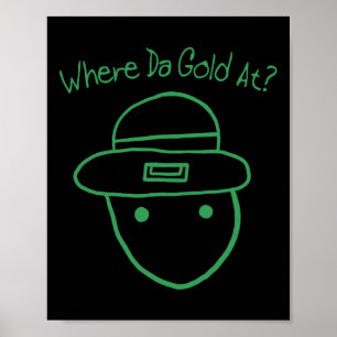 Póster Funny Leprechaun Amateur Sketch Meme Irish St Patr