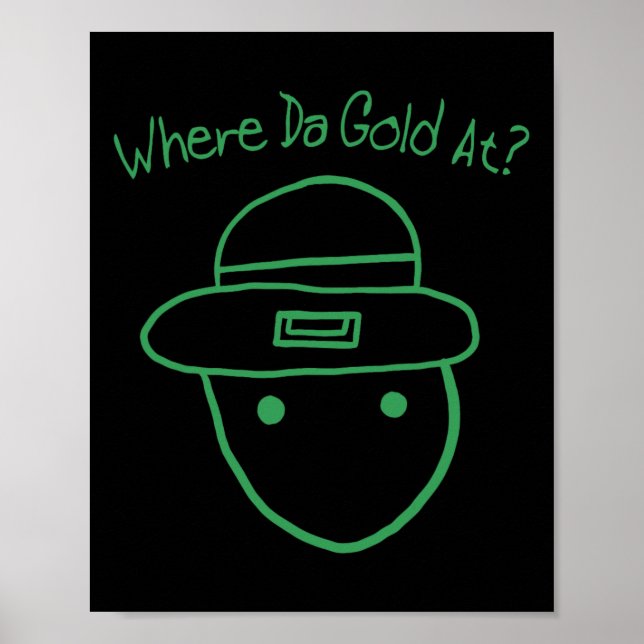 Póster Funny Leprechaun Amateur Sketch Meme Irish St Patr (Frente)