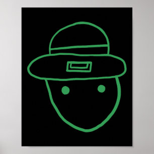 Póster Funny Leprechaun Amateur Sketch Meme Irish St Patr