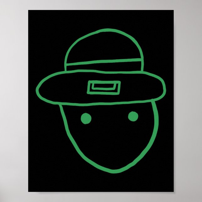 Póster Funny Leprechaun Amateur Sketch Meme Irish St Patr (Frente)