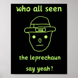 Póster Funny Leprechaun Amateur Sketch Meme Irish St Patr