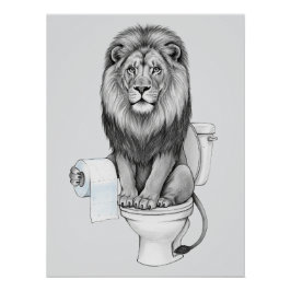 Póster Funny Lion Wall Art