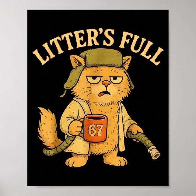 Póster Funny Litter’s Full Cat Parody 67 Six Seven Meme  (Frente)