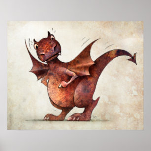 Póster Funny Little Magical Dragon