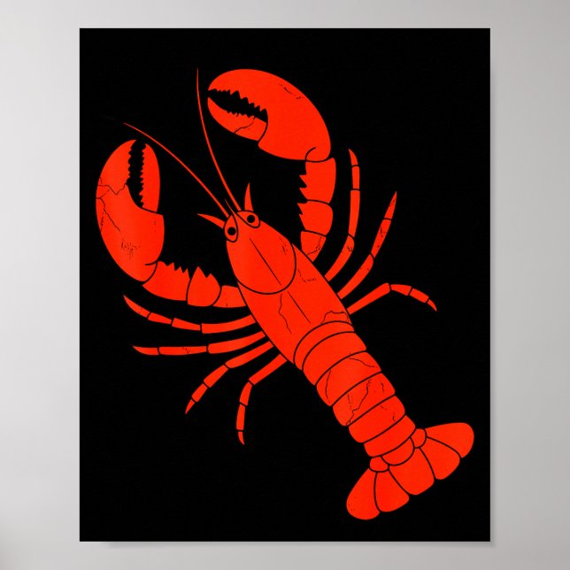 Póster Funny Lobster Design For Men Women Kids Animal Lob (Frente)