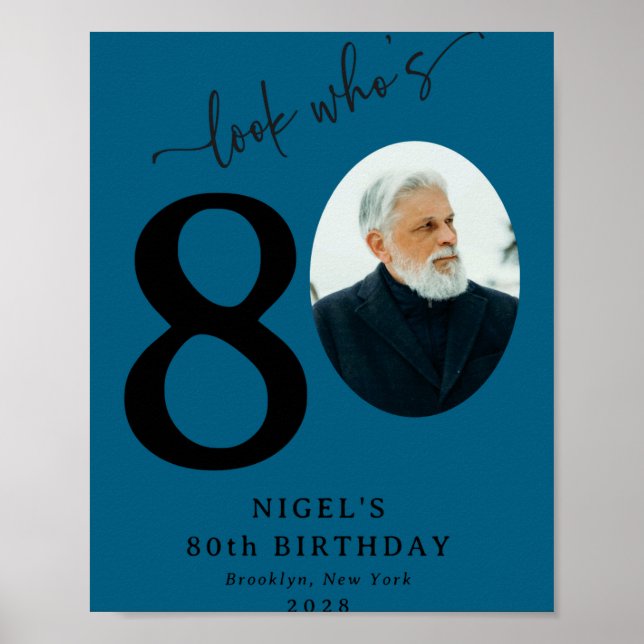 Póster Funny Look Whos 80 Stylish 80th Birthday  (Frente)