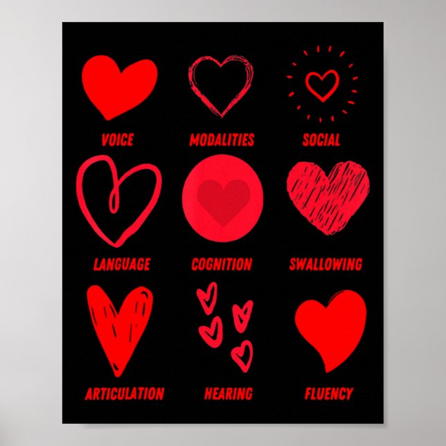 Póster Funny Lsp Speech Language Pathologist Valentines  (Frente)