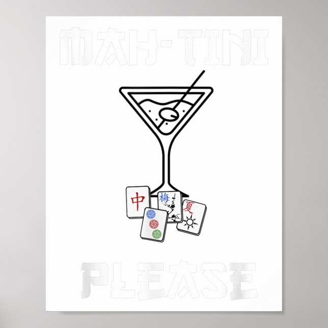 Póster Funny Mahjong Mah-tini Chiste de cola Mahjong (Frente)