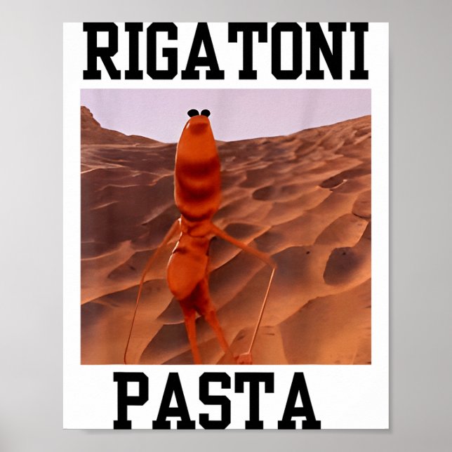 Póster Funny Marcus The Worm Rigatoni Pasta Robert Meme T (Frente)