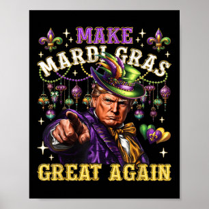 Póster Funny Mardi Gras Donald Trump Mardi Gras Estadouni