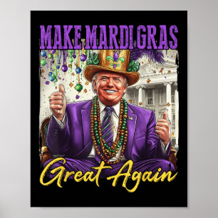 Póster Funny Mardi Gras Donald Trump Mardi Gras Estadouni