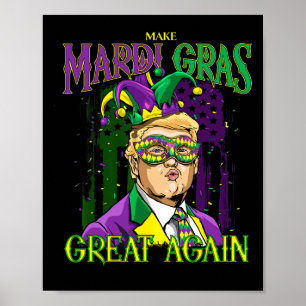 Póster Funny Mardi Gras Donald Trump Mardi Gras Estadouni
