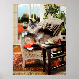 Póster Funny Mascota Poster Kitties Happy Hour