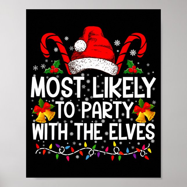 Póster Funny Matching Christmas Most Likely To Party  (Frente)