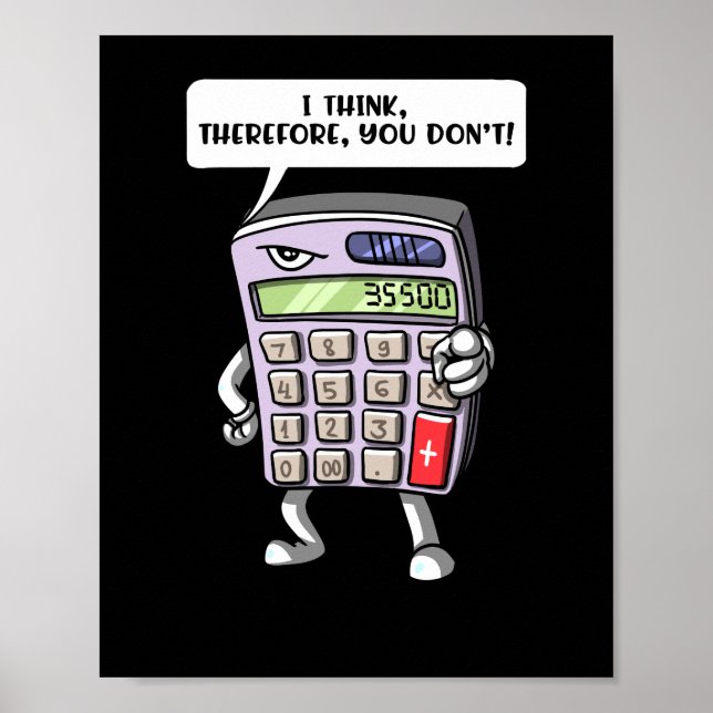 Póster Funny Math Algebra Calculator Mathematics Chiste (Frente)