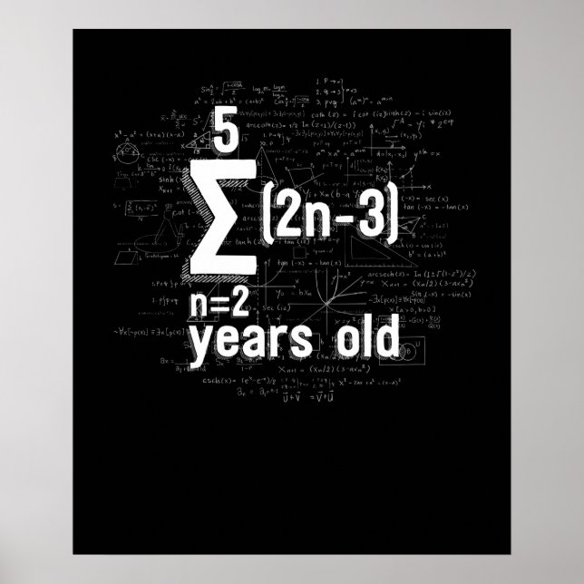 Póster Funny Math Geek 16to cumpleaños 16 años (Frente)