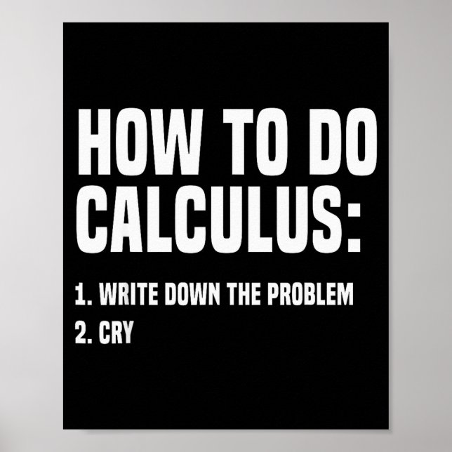 Póster Funny Math How To Do Calculus Funny Algebra  (Frente)