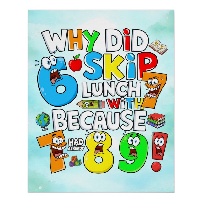 Póster Funny Math Joke Numbers Sticker for Kids (Anverso)