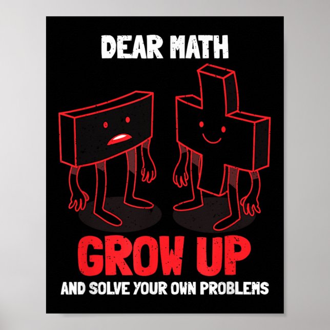 Póster Funny Math Quote Girls Boys Teens Men Women Dear M (Frente)