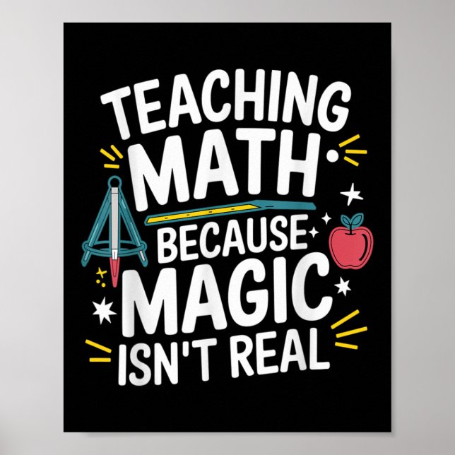 Póster Funny Math Teacher Algebra Lover Back To School  (Frente)