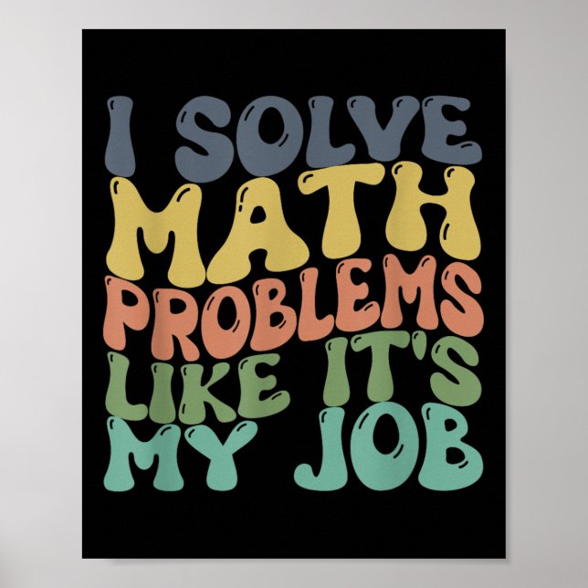 Póster Funny Math Teacher Chiste Hombres Mujeres Diversió (Frente)