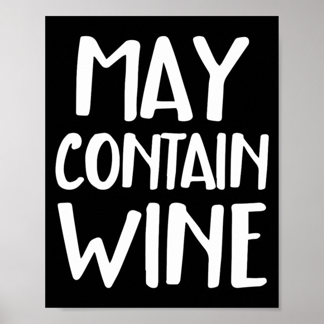 Póster Funny May Contain Wine  (Frente)